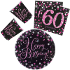 KORREKT WEB Happy Birthday Pink 60 party szett 32 db-os 23 cm-es tányérral