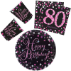 KORREKT WEB Happy Birthday Pink 80 party szett 32 db-os 23 cm-es tányérral