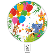 KORREKT WEB Jungle Balloons, Dzsungel papírtányér 8 db-os 20 cm FSC party kellék