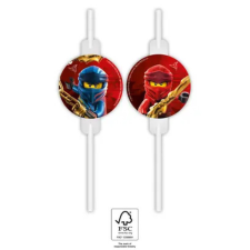 KORREKT WEB Lego Ninjago papír szívószál, 4 db-os szett FSC party kellék