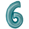 KORREKT WEB Light Blue Matt, Kék 6-os szám fólia lufi 76 cm