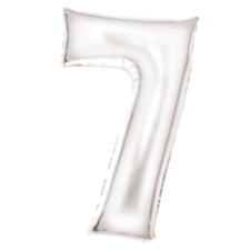 KORREKT WEB Lustre White, Fehér 7-es szám fólia lufi 86 cm party kellék