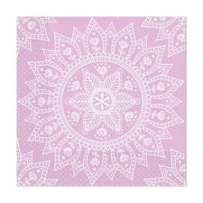 KORREKT WEB Mandala Purple White szalvéta 20 db-os, 33x33 cm FSC party kellék