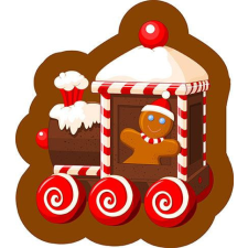 KORREKT WEB Mézeskalács vonat Gingy Karácsony formapárna, díszpárna 40x35 cm Velúr lakástextília