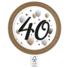 KORREKT WEB Milestone, Happy Birthday 40 papírtányér 8 db-os 23 cm FSC