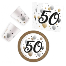 KORREKT WEB Milestone, Happy Birthday 50 party szett 36 db-os 23 cm-es tányérral party kellék