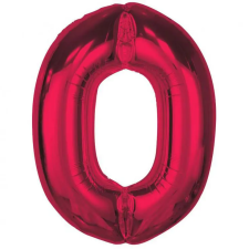KORREKT WEB Piros 0-ás Red szám fólia lufi 92 cm party kellék