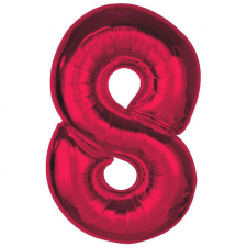 KORREKT WEB Piros 8-as Red szám fólia lufi 92 cm party kellék