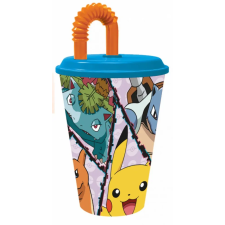KORREKT WEB Pokémon Elements szívószálas pohár, műanyag 430 ml kulacs, kulacstartó