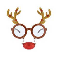 KORREKT WEB Reindeer, Szarvas szemüveg piros orral party kellék
