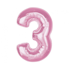 KORREKT WEB Rózsaszín 3-as Light Pink szám fólia lufi 92 cm party kellék