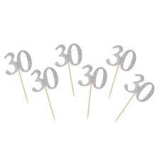 KORREKT WEB Silver, Ezüst 30 díszítő pálca 6 db-os party kellék