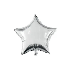 KORREKT WEB Silver Star, Ezüst csillag fólia lufi 46 cm party kellék