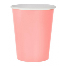 KORREKT WEB Solid Light Pink, Rózsaszín papír pohár 14 db-os 270 ml party kellék
