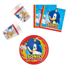 KORREKT WEB Sonic a sündisznó Sega party szett 36 db-os 20 cm-es tányérral party kellék