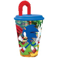 KORREKT WEB Sonic, a sündisznó Speedy szívószálas pohár, műanyag 430 ml üdítős pohár