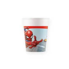 KORREKT WEB Spiderman Crime Fighter, Pókember papír pohár 8 db-os 200 ml FSC party kellék