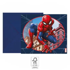 KORREKT WEB Spiderman Crime Fighter, Pókember Party meghívó 6 db-os FSC party kellék