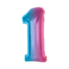 KORREKT WEB Színes 1-es Rainbow szám fólia lufi 92 cm party kellék