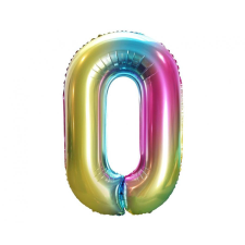 KORREKT WEB Szivárvány Rainbow 0-ás szám fólia lufi 85 cm party kellék