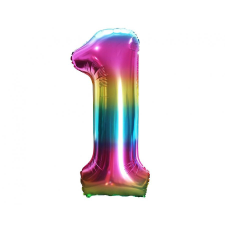KORREKT WEB Szivárvány Rainbow 1-es szám fólia lufi 85 cm party kellék
