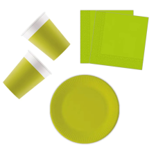 KORREKT WEB Unicolour Light Green, Zöld party szett 36 db-os 20 cm-es tányérral party kellék