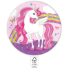 KORREKT WEB Unicorn Rainbow Colors, Unikornis papírtányér 8 db-os 23 cm FSC