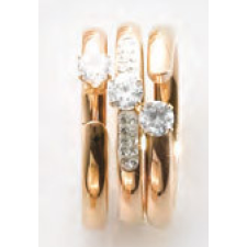 KORREKT WEB Victoria Rose gold színű fehér köves 3-as gyűrű szett gyűrű