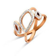 KORREKT WEB Victoria Rose gold színű fehér köves gyűrű gyűrű