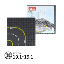KORREKT WEB WANGE® 906 - DUPLO kompatibilis építőjáték alaplap - 12x12 – út bal kanyar barkácsolás, építés