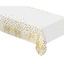 KORREKT WEB White Gold Dots, Fehér fólia asztalterítő 137x183 cm party kellék