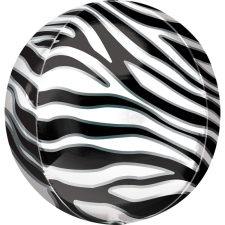 KORREKT WEB Zebra mintás Gömb fólia lufi 40 cm party kellék