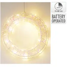  Koszorú 20 LED-es koszorú elemes (elem nélkül) irizáló D30cm dekorációs kellék