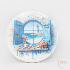  Koszorú közép - ablak a tengerpartra dekorációs kellék