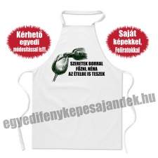 Kötény - Szeretek borral főzni - egyedi felirattal is lakástextília