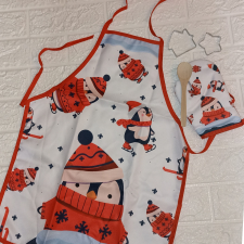  Kötény szett gyerekeknek karácsonyi mintával - pingvines lakástextília