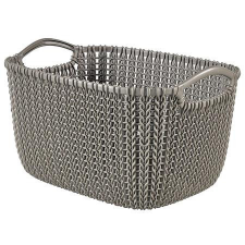  Kötött hatású kosár, L méret, CURVER &quot;Knit&quot;, barna bútor