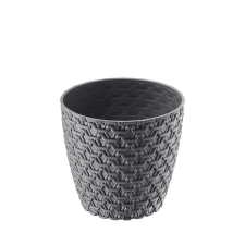 Kötött mintás kaspó 1,6L 14,5x13cm Szín: Szürke kerti tárolás