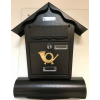  Kovácsoltvas jellegű postaláda újságtartó hengerrel - fekete