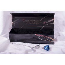  Kovácsoltvas örök rózsa díszdobozban METAL KÉK / KRÓM ajándéktárgy