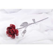  Kovácsoltvas örök rózsa – VÖRÖS/KRÓM ajándéktárgy