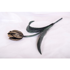  Kovácsoltvas örök tulipán - ARANY ANTIK/ZÖLD SZÁR ajándéktárgy