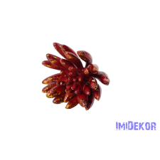 Kövirózsa csillámos 14cm - Bordó dekorációs kellék