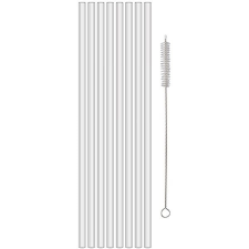 Koziol 8 db-os szívószál szett kefével 270 mm Cheers Straws kristálytiszta konyhai eszköz