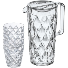 Koziol Crystal 4 db-os pohárkészlet (250 ml) kancsóval (1,6 l) kristálytiszta konyhai eszköz