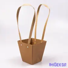  Kraft kis trapéz virág táska 12x12x12,5cm dekorációs kellék