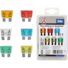 Kraftmann 24 darabos biztosíték készlet autókhoz (BGS 88154) autójavító eszköz