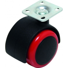Kraftmann Dupla kerekű, piros-fekete, önbeálló görgő, 50 mm (BGS 80336) barkácsolás, csiszolás, rögzítés