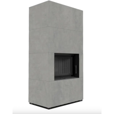 Kratki FLOKI BOX 8 kW CEMENTO GRIGIO KANDALLÓ KŐ KÜLSŐ, FEKETE BELSŐ BURKOLATTAL kályha, kandalló