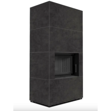 Kratki FLOKI BOX 8 kW GRAFIT KANDALLÓ KŐ KÜLSŐ, FEKETE BELSŐ BURKOLATTAL kályha, kandalló